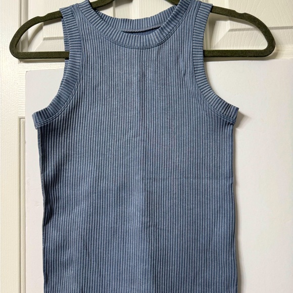 Aura Tops - Aura tank top, L/XL, dusty blue round neck, sleeveless ribbed NWOT